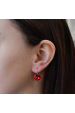 Obrázok pre Strieborné náušnice visiace s kryštálmi Swarovski červené okrúhle 31106.3