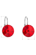 Obrázok pre Strieborné náušnice visiace s kryštálmi Swarovski červené okrúhle 31106.3