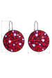 Obrázok pre Strieborné náušnice visiace s kryštálmi Swarovski červené okrúhle 31161.3 cherry