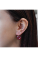 Obrázok pre Strieborné náušnice visiace s kryštálmi Swarovski červené okrúhle 31176.3 cherry