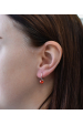 Obrázok pre Strieborné náušnice visiace s kryštálmi Swarovski červené okrúhle 31230.3