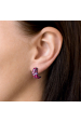 Obrázok pre Strieborné náušnice visiace s kryštálmi Swarovski červené polkruh 31164.3 cherry