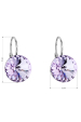 Obrázok pre Strieborné náušnice visiace s kryštálmi Swarovski fialové okrúhle 31106.3 violet