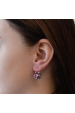 Obrázok pre Strieborné náušnice visiace s kryštálmi Swarovski fialové okrúhle 31176.3 ametyst