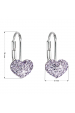 Obrázok pre Strieborné náušnice visiace s kryštálmi Swarovski fialové srdce 31125.3