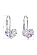 Obrázok pre Strieborné náušnice visiace s kryštálmi Swarovski fialové srdce 31125.9