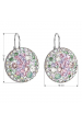 Obrázok pre Strieborné náušnice visiace s kryštálmi Swarovski mix farieb okrúhle 31161.3 sakura