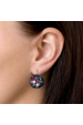 Obrázok pre Strieborné náušnice visiace s kryštálmi Swarovski mix farieb okrúhle 31161.4 galaxy