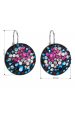 Obrázok pre Strieborné náušnice visiace s kryštálmi Swarovski mix farieb okrúhle 31161.4 galaxy
