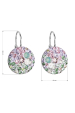 Obrázok pre Strieborné náušnice visiace s kryštálmi Swarovski mix farieb okrúhle 31176.3 sakura