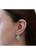 Obrázok pre Strieborné náušnice visiace s kryštálmi Swarovski mix farieb okrúhle 31176.3 water lilly
