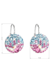 Obrázok pre Strieborné náušnice visiace s kryštálmi Swarovski mix farieb okrúhle 31176.3 water lilly