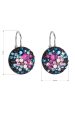 Obrázok pre Strieborné náušnice visiace s kryštálmi Swarovski mix farieb okrúhle 31176.4 galaxy