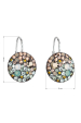 Obrázok pre Strieborné náušnice visiace s kryštálmi Swarovski mix farieb okrúhle 31176.4 chameleón
