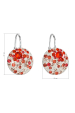 Obrázok pre Strieborné náušnice visiace s kryštálmi Swarovski mix farieb oranžová okrúhle 31176.3 sunset