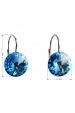 Obrázok pre Strieborné náušnice visiace s kryštálmi Swarovski modré okrúhle 31106.3 aquamarine