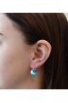 Obrázok pre Strieborné náušnice visiace s kryštálmi Swarovski modré okrúhle 31106.3 light turquoise
