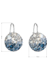 Obrázok pre Strieborné náušnice visiace s kryštálmi Swarovski modré okrúhle 31176.3 ice blue