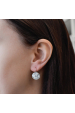 Obrázok pre Strieborné náušnice visiace s kryštálmi Swarovski modré okrúhle 31176.3 light sapphire