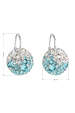 Obrázok pre Strieborné náušnice visiace s kryštálmi Swarovski modré okrúhle 31176.3 light turquoise