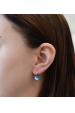 Obrázok pre Strieborné náušnice visiace s kryštálmi Swarovski modré okrúhle 31229.3 aqua