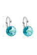 Obrázok pre Strieborné náušnice visiace s kryštálmi Swarovski modré okrúhle 31229.3 light turquoise