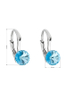 Obrázok pre Strieborné náušnice visiace s kryštálmi Swarovski modré okrúhle 31230.3 aquamarine