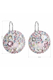 Obrázok pre Strieborné náušnice visiace s kryštálmi Swarovski ružové okrúhle 31161.3