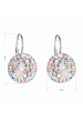 Obrázok pre Strieborné náušnice visiace s kryštálmi Swarovski ružové okrúhle 31176.3