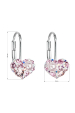 Obrázok pre Strieborné náušnice visiace s kryštálmi Swarovski ružové srdce 31125.9