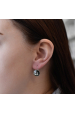 Obrázok pre Strieborné náušnice visiace s kryštálmi Swarovski sivé okrúhle 31106.3