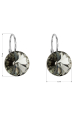 Obrázok pre Strieborné náušnice visiace s kryštálmi Swarovski sivé okrúhle 31106.3