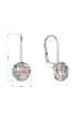 Obrázok pre Strieborné náušnice visiace s kryštálmi Swarovski zelené malé 31321.3 sakura