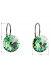 Obrázok pre Strieborné náušnice visiace s kryštálmi Swarovski zelené okrúhle 31106.3