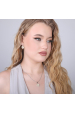 Obrázok pre Strieborné náušnice visiace s kryštálmi Swarovski zlaté okrúhle 31176.5 gold
