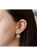 Obrázok pre Strieborné náušnice visiace s kryštálmi Swarovski zlaté okrúhle 31176.5 gold