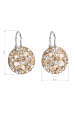 Obrázok pre Strieborné náušnice visiace s kryštálmi Swarovski zlaté okrúhle 31176.5 gold
