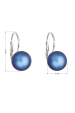 Obrázok pre Strieborné náušnice visiace s tmavo modrou matnou Swarovski perlou 31143.3