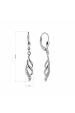 Obrázok pre Strieborné náušnice visiace so zirkónmi bielej vlnky 11550.1 crystal