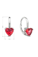 Obrázok pre Strieborné náušnice visiace so zirkónmi ružové srdiečko 11409.3 rose
