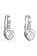 Obrázok pre Strieborné náušnice visiace so zirkónom biele srdce 11169.1