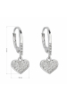 Obrázok pre Strieborné náušnice visiace so zirkónom biele srdce 11301.1