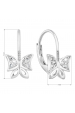 Obrázok pre Strieborné náušnice visiace so zirkónom biely motýľ 11226.1