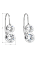 Obrázok pre Strieborné náušnice visiace so zirkónom v bielej farbe 11170.1