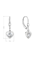 Obrázok pre Strieborné náušnice visiace srdiečka so zirkónom 11459.1