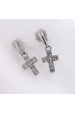 Obrázok pre Strieborné náušnice visiaci krížik so zirkónmi 11415.1