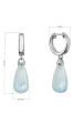 Obrázok pre Strieborné visiace náušnice kvapky s akvamarínom 11733.3