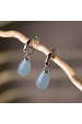 Obrázok pre Strieborné visiace náušnice kvapky s akvamarínom 11733.3