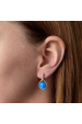 Obrázok pre Strieborné visiace náušnice kvapky so syntetickým opálom 11336.3 modré