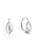 Obrázok pre Strieborné visiace náušnice oválky so zirkónom 11668.1